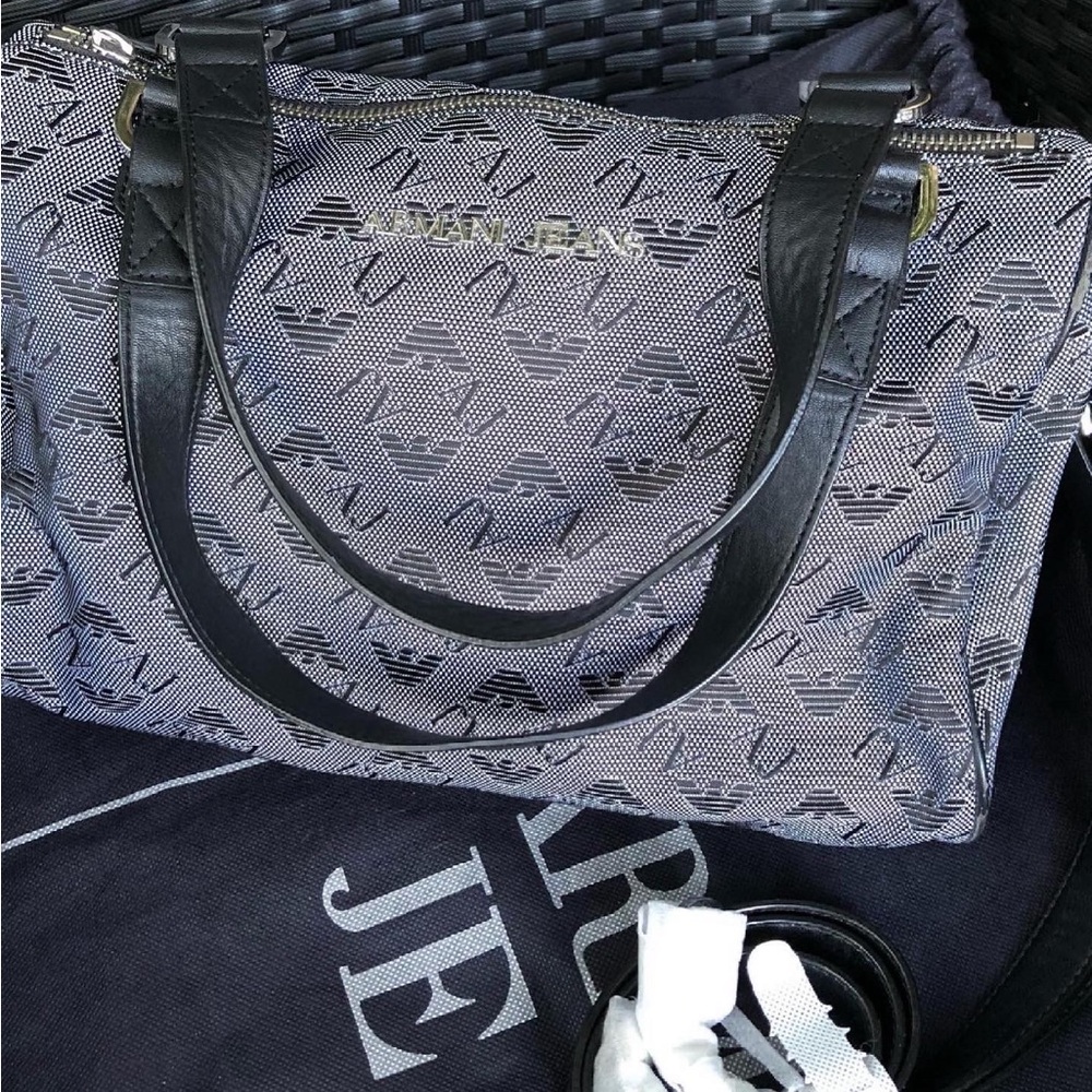 Armani Jeans Monochrome Patterned Tote